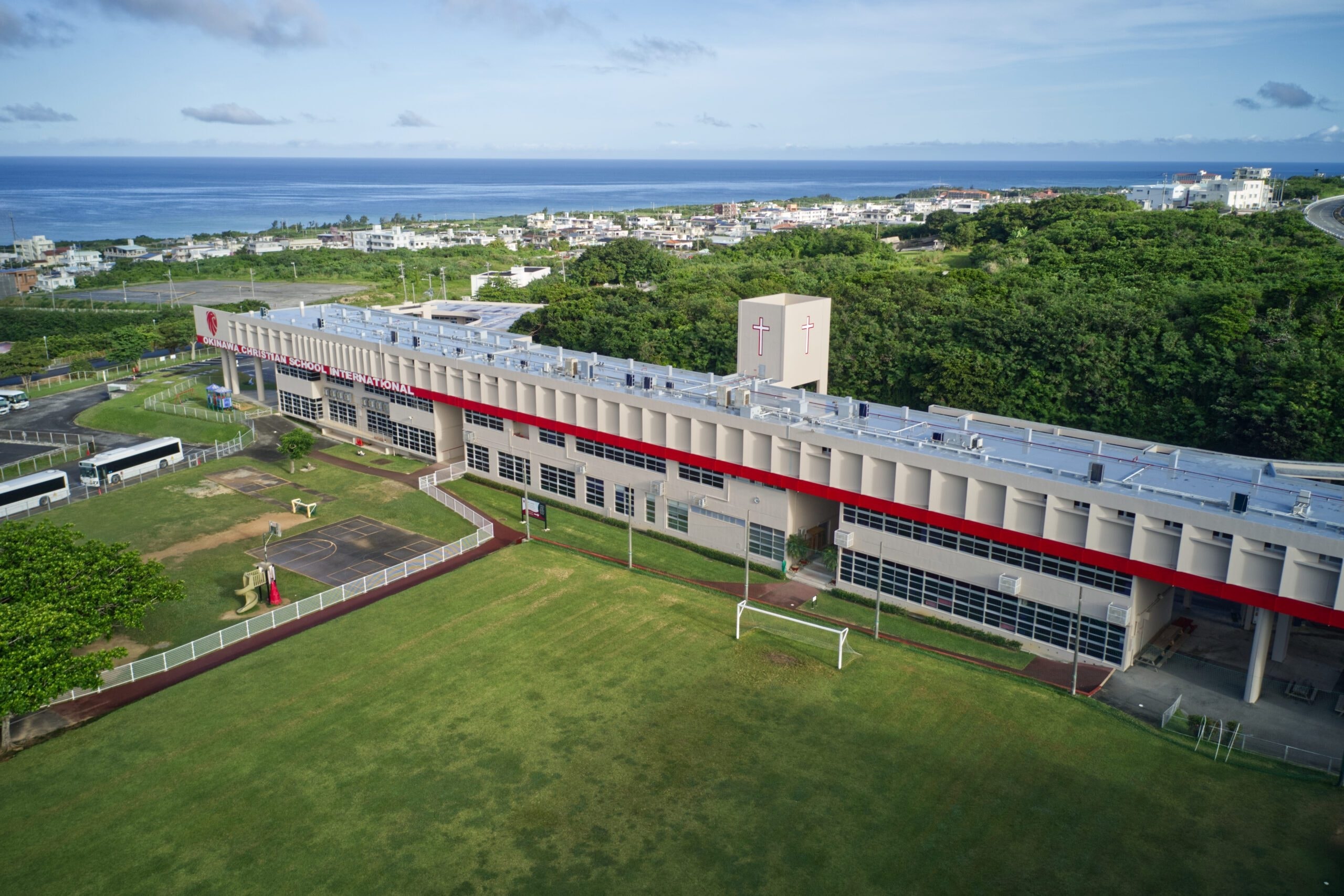 Campus exterior of Okinawa Christian School International (OCSI)